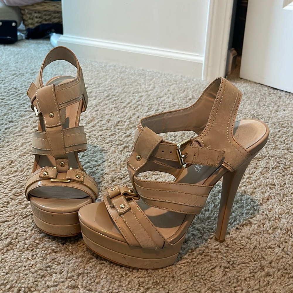 Aldo nude platform heels